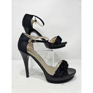 Guess Black Satin Platform Stiletto Heels Sandals Women's Size 8.5 M